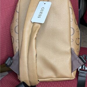 GUESS Beige and Brown Men's Backpack